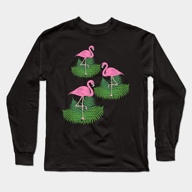 Pink Flamingos Long Sleeve T-Shirt by Mila46